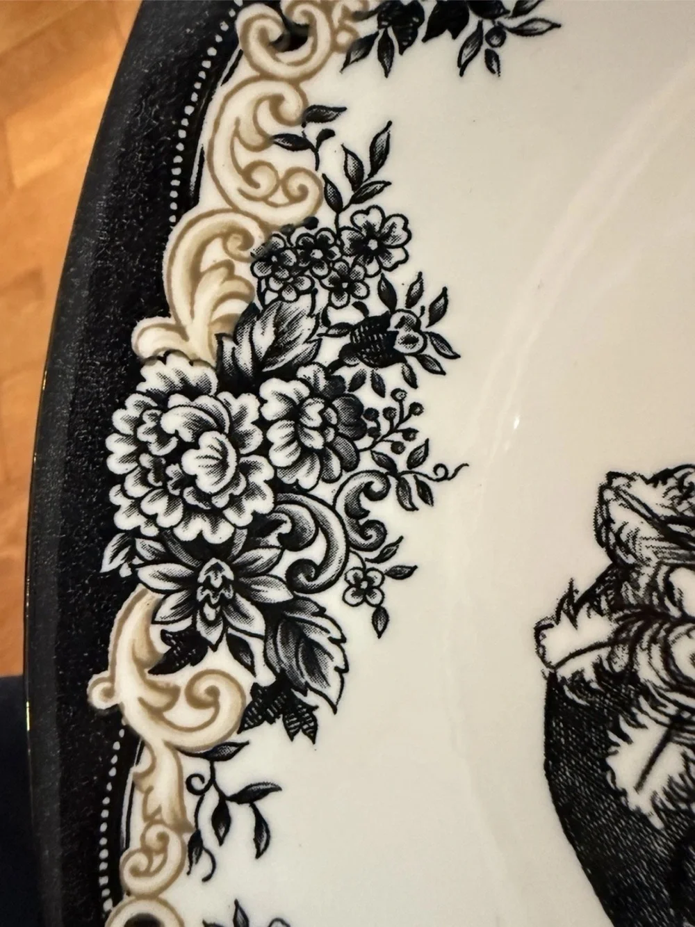 Royal Stafford Skeleton Man Woman Couple Skull Pasta Bowl 9” NWT Black White ENG